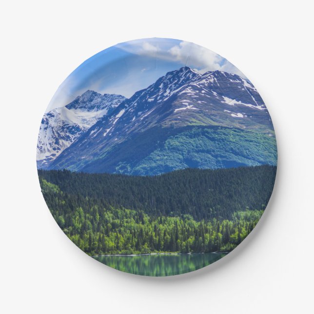 Alaska Landschaftlich Byway Mountain Pappteller (Vorderseite)