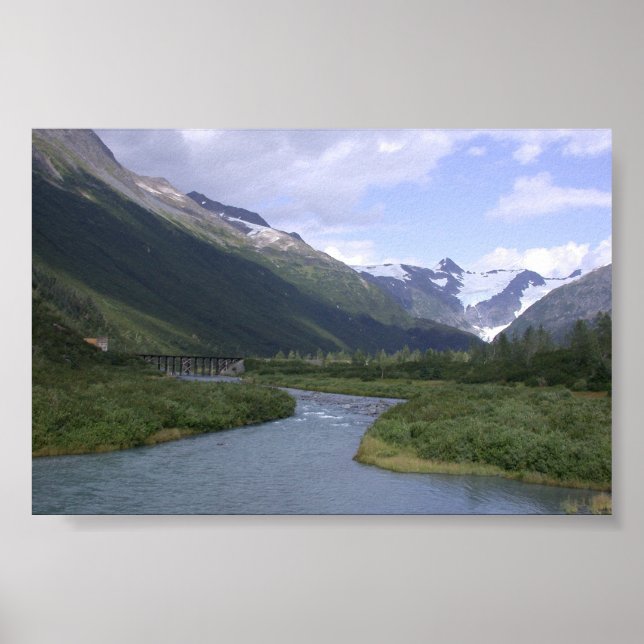 Alaska Landschaftlich w/Glacier Poster (Vorne)
