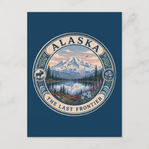 Alaska-Landschaftsillustration Reise Kunst Abzeich Postkarte