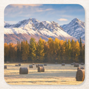 Alaska-Landwirtschaft Rechteckiger Pappuntersetzer