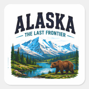 Alaska Last Frontier Abenteuer Quadratischer Aufkleber