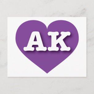 Alaska Lila Heart - I Liebe AK Postkarte