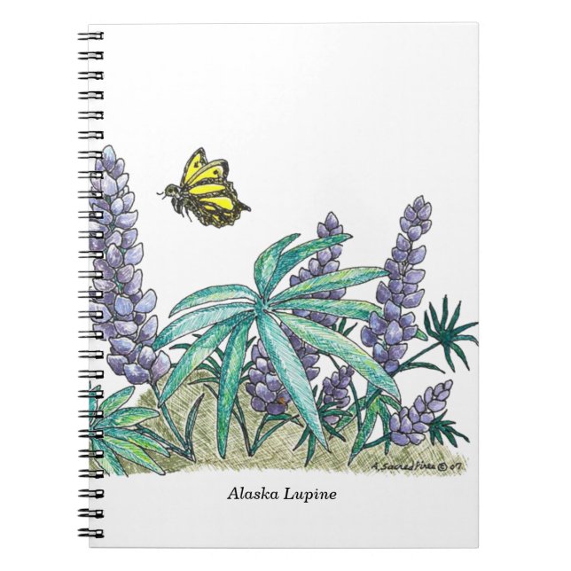 Alaska Lupine Watercolor Notizblock (Vorderseite)