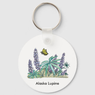 Alaska Lupine Watercolor Schlüsselanhänger
