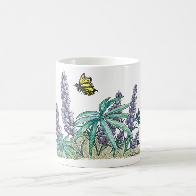 Alaska Lupine Watercolor Tasse (Mittel)