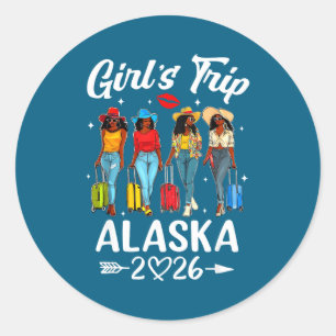 Alaska Mädchen Reise 2026 Geburtstag Runder Aufkleber