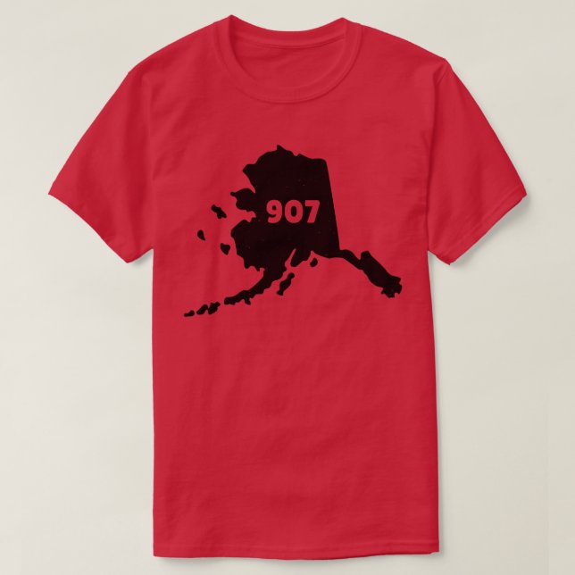 Alaska Map Area Code 907 TShirt 2 (Design vorne)