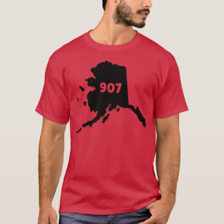 Alaska Map Area Code 907 TShirt 2
