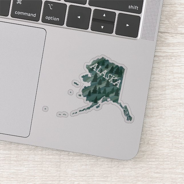 ALASKA MAP Farbige Stifte Kunst Aufkleber (Detail)