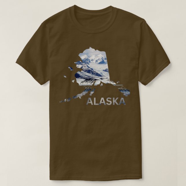 Alaska Map Kontur TShirt (Design vorne)