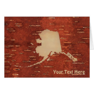 Alaska Map On Inner Birch Bark