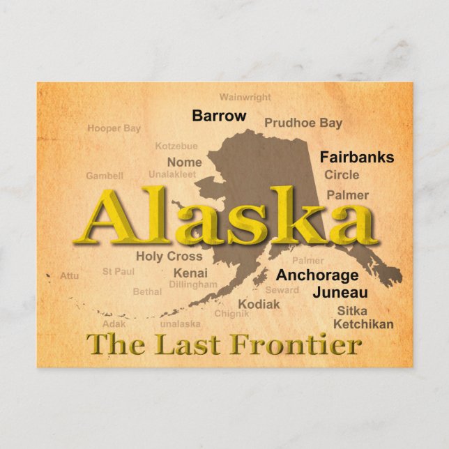 Alaska Map-Silhouette Postkarte (Vorderseite)