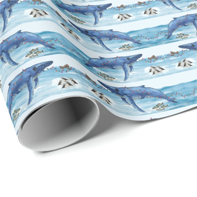 Alaska-Meeresleben-Feiertags-Geschenkpapier Geschenkpapier (Rolleneckpunkt)