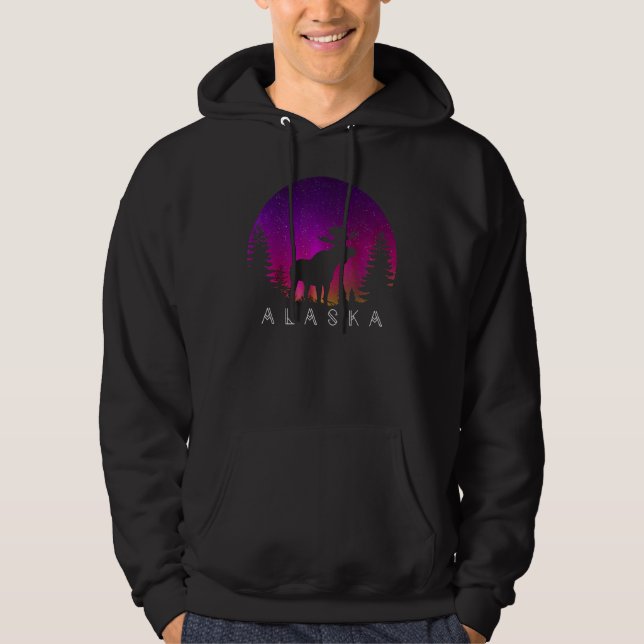 Alaska Moose Aurora Borealis  Alaskan Landscape Ph Hoodie (Vorderseite)