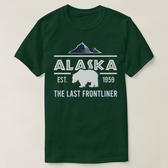 Alaska Moose Snow Mountains T-Shirt (Design vorne)