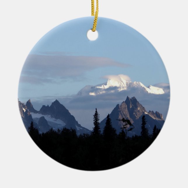 Alaska Mountain Range Denali Keramik Ornament (Vorne)