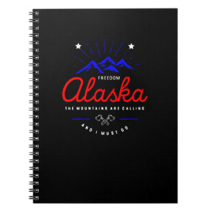 Alaska Mountains are Calling I Must Go Dark Color Notizblock