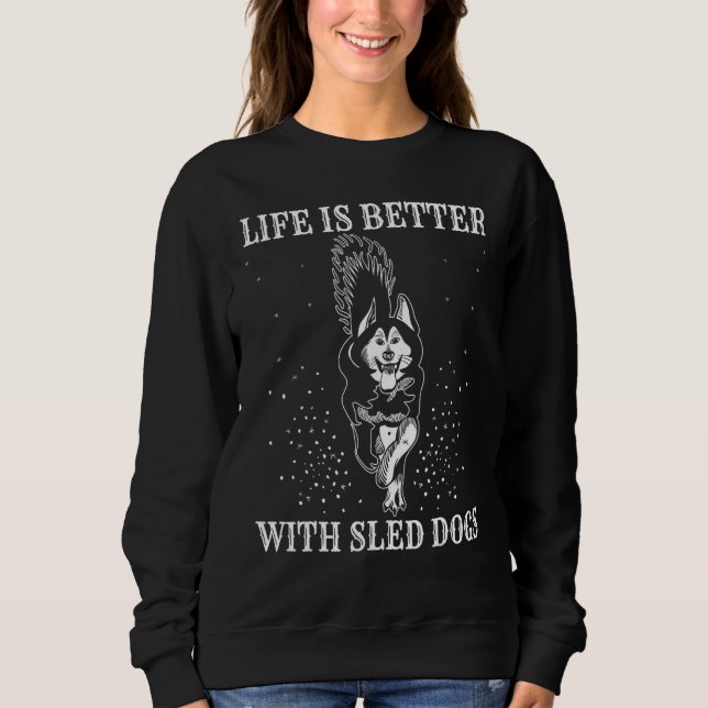 Alaska Mushing Dog Sled Rider Huskies Winter Sport Sweatshirt (Vorderseite)