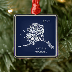 Alaska   Name und Jahr hinzufügen Ornament Aus Metall
