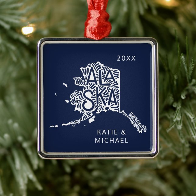Alaska | Name und Jahr hinzufügen Ornament Aus Metall (Baum)