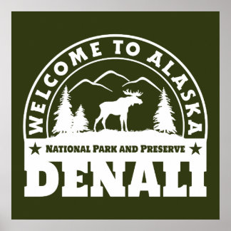 Alaska. Nationalpark Denali und Erhaltung Poster