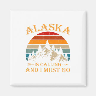 Alaska nennt Retro Vintage Berge Natur Magnet