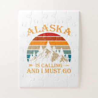 Alaska nennt Retro Vintage Berge Natur Puzzle