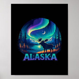Alaska Nördliche Lichter Aurora Betrachtung Alaska Poster