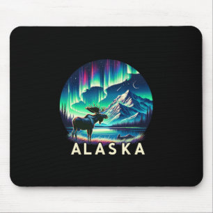 Alaska Nördliches Licht Aurora Betrachtung Elch-Ur Mousepad