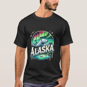 Alaska Nordlichter Aurora Blick Urlaub Ala T-Shirt