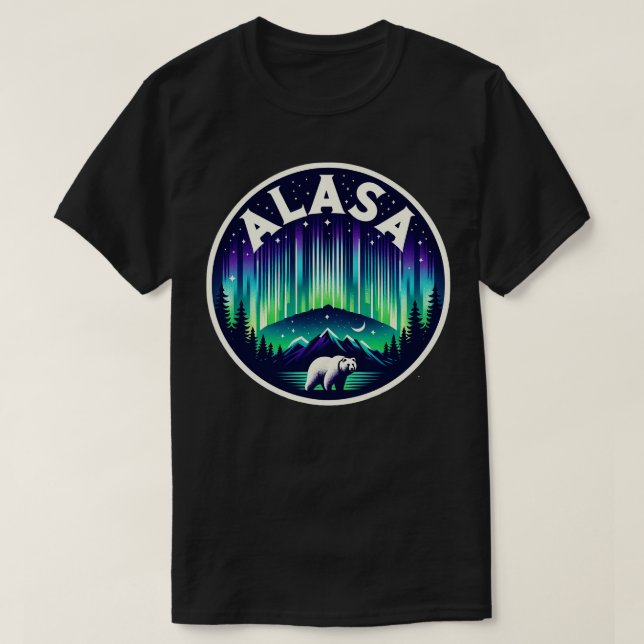 Alaska Nordlichter Blick Urlaub 1 T-Shirt (Design vorne)
