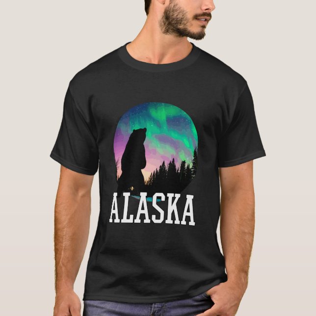 Alaska Nordlichter Blick Urlaub T-Shirt (Vorderseite)