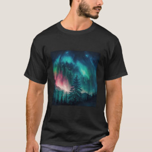 Alaska Nordlichter im Wald T-Shirt