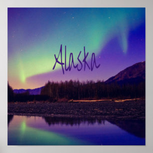 Alaska Nordlichter - See Poster