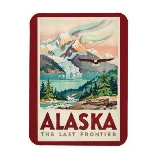 Alaska Nordlichter Weißkopfseeadler Illustration Magnet