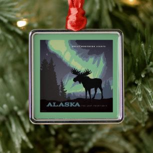 Alaska   Northern Lights Moor Ornament Aus Metall