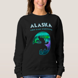 Alaska Northern Lights T Alaskan Elche mit Aurora Sweatshirt