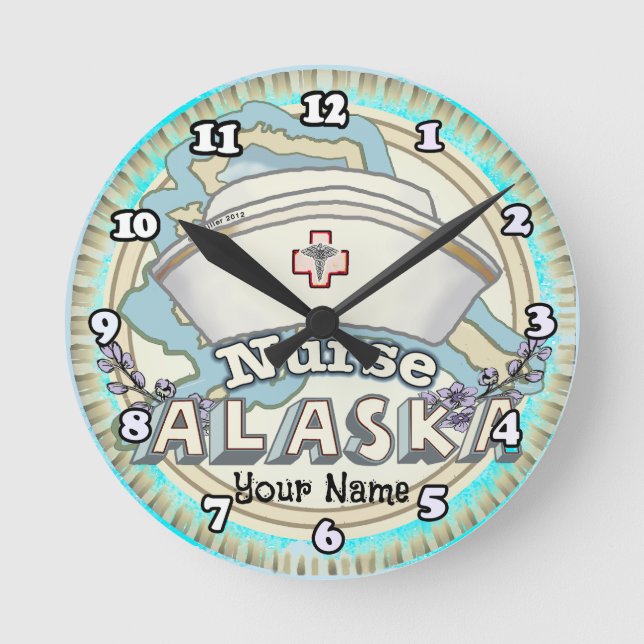 Alaska Nurse Runde Wanduhr (Vorderseite)