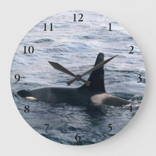 Alaska Orca Whale Ocean Foto Große Wanduhr