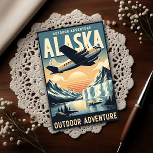 Alaska Outdoor-Abenteuer Vintage-Reise Postkarte