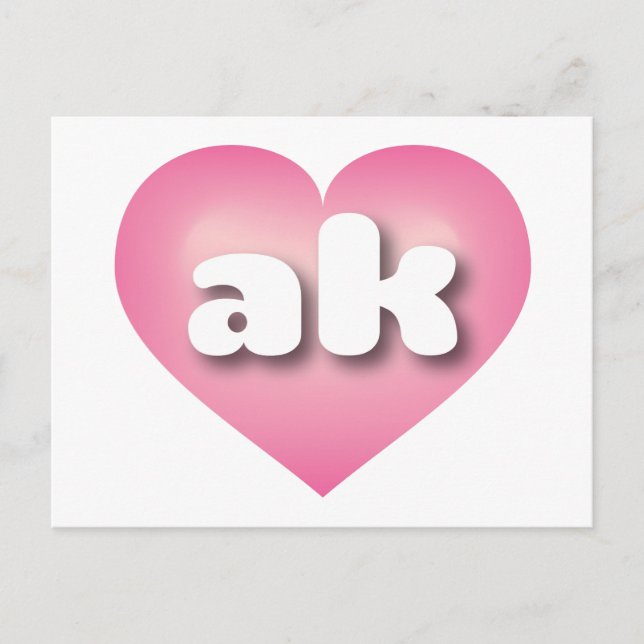 Alaska pink fade heart - I Liebe ak Postkarte (Vorderseite)
