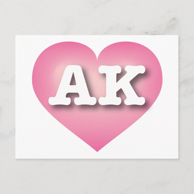 Alaska Pink Fade Heart - I Liebe AK Postkarte (Vorderseite)