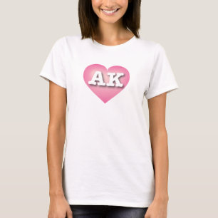 Alaska Pink Fade Heart - I Liebe AK T-Shirt