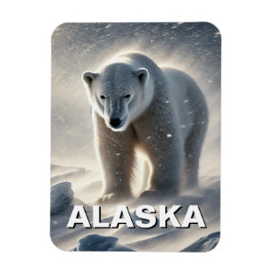 Alaska Polar Bear Snowstorm Magnet