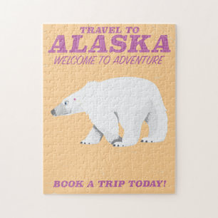 Alaska Polar Bear Vintage Reiseplakat Puzzle