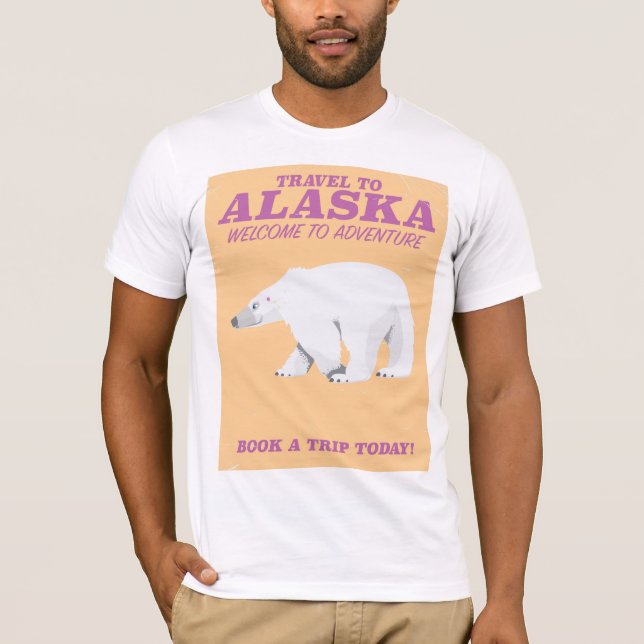 Alaska Polar Bear Vintage Reiseplakat T-Shirt (Vorderseite)
