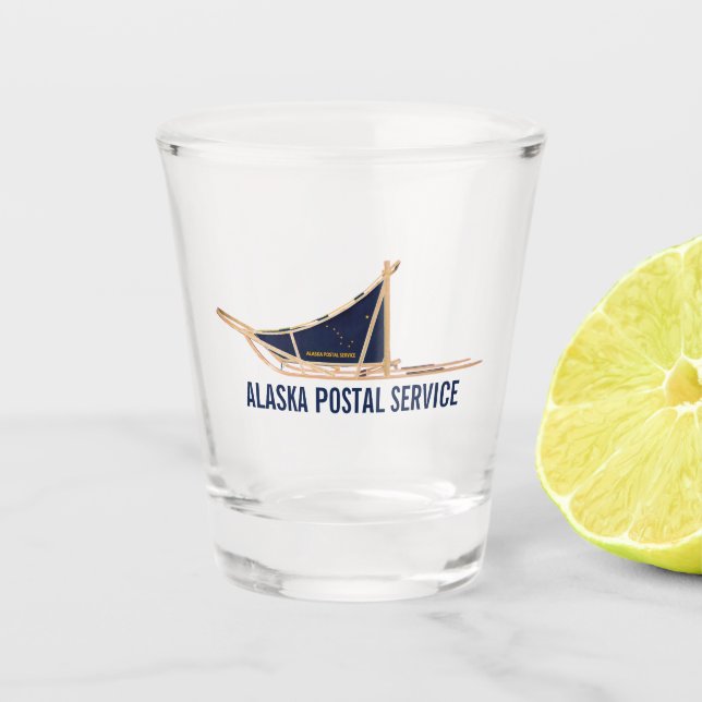 Alaska Postdienst Dog Schnapsglas (Vorderseite)