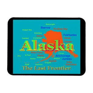 Alaska Pride Map Silhouette Magnet