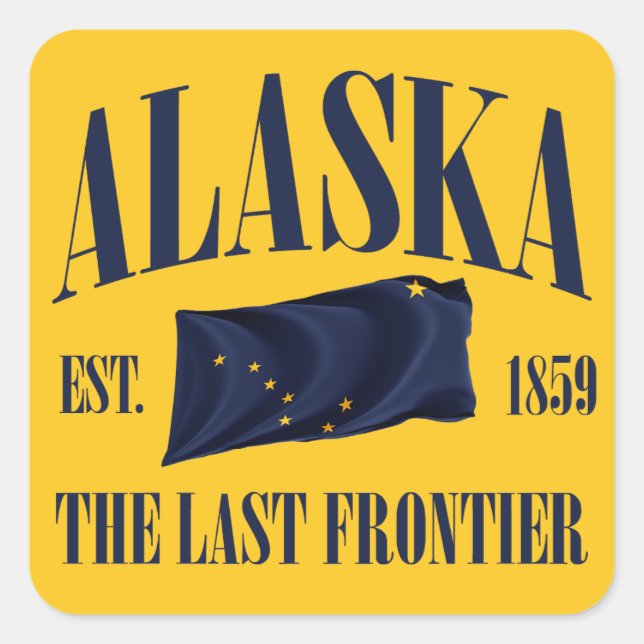 Alaska Quadratischer Aufkleber (Vorderseite)