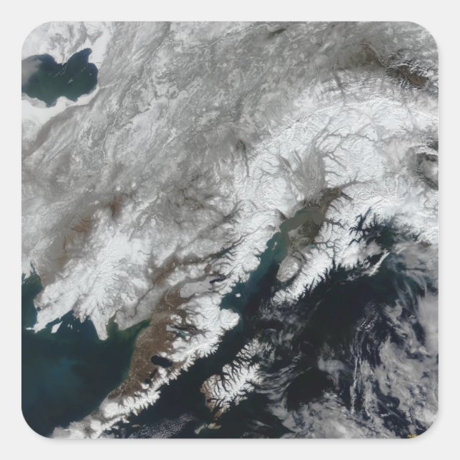 Alaska Quadratischer Aufkleber (Vorderseite)
